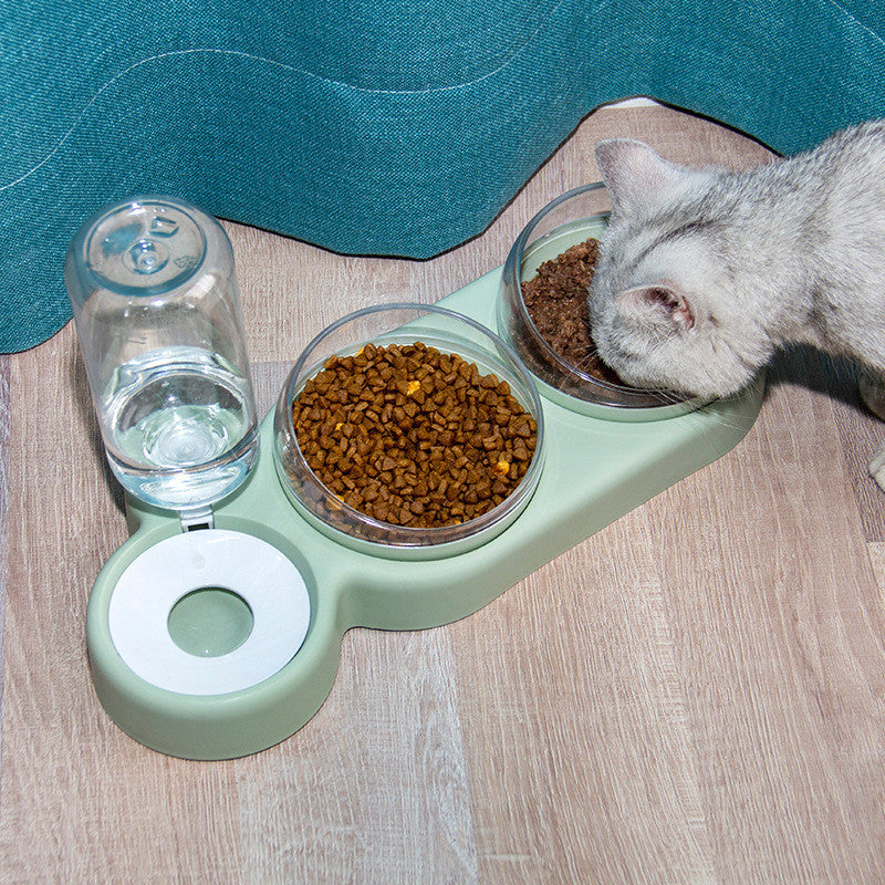 Gatto che mangia dalla Ciotola 2-in-1 Zampe Felici con abbeveratoio da 500 ml