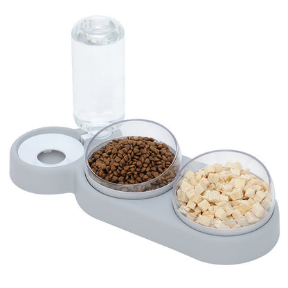 Ciotola 2-in-1 per cani e gatti con abbeveratoio, vista laterale